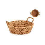 Prato de centro de mesa alto em vime natural com asas decorativas Eurokasa