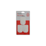 Blister com conjunto de 3 ganchos adesivos em plástico branco com capacidade de carga de 2kg Eurokasa