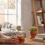 Conjunto de 6 chávenas de vidro transparente com relevo e asa para café ou chá Eurokasa