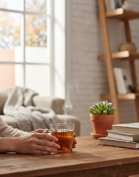 Conjunto de 6 chávenas de vidro transparente com relevo e asa para café ou chá Eurokasa