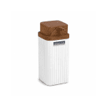 Doseador de wc em plástico e madeira canelado com topo texturado Eurokasa.