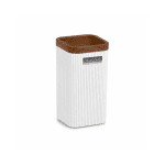 Copo de WC em plástico e madeira Stella com textura canelada Eurokasa