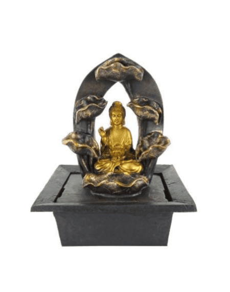 Fonte de água de Buda em resina e PVC com luz iluminada para decoração Eurokasa