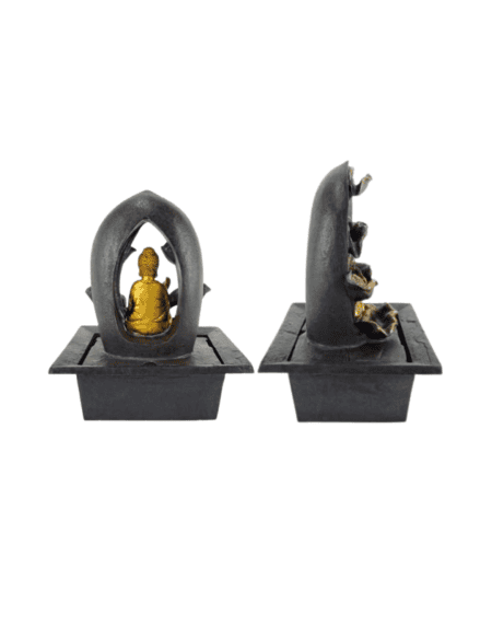 Fonte de água de Buda em resina e PVC com luz iluminada para decoração Eurokasa