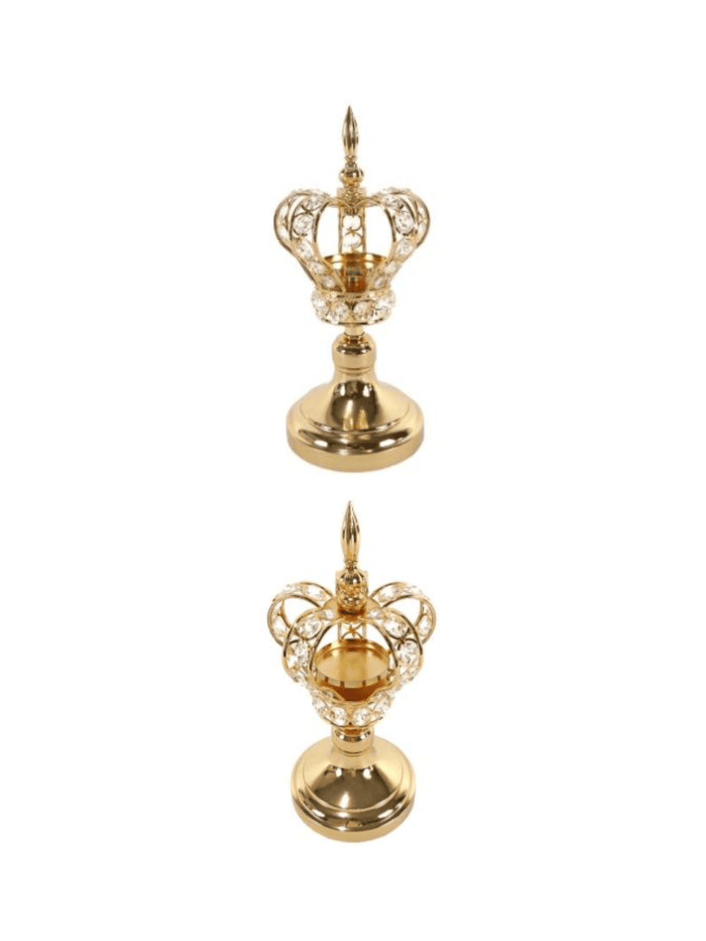 5608603772031_P Castiçal em metal com cristal ouro elegante para decoração de interiores Eurokasa