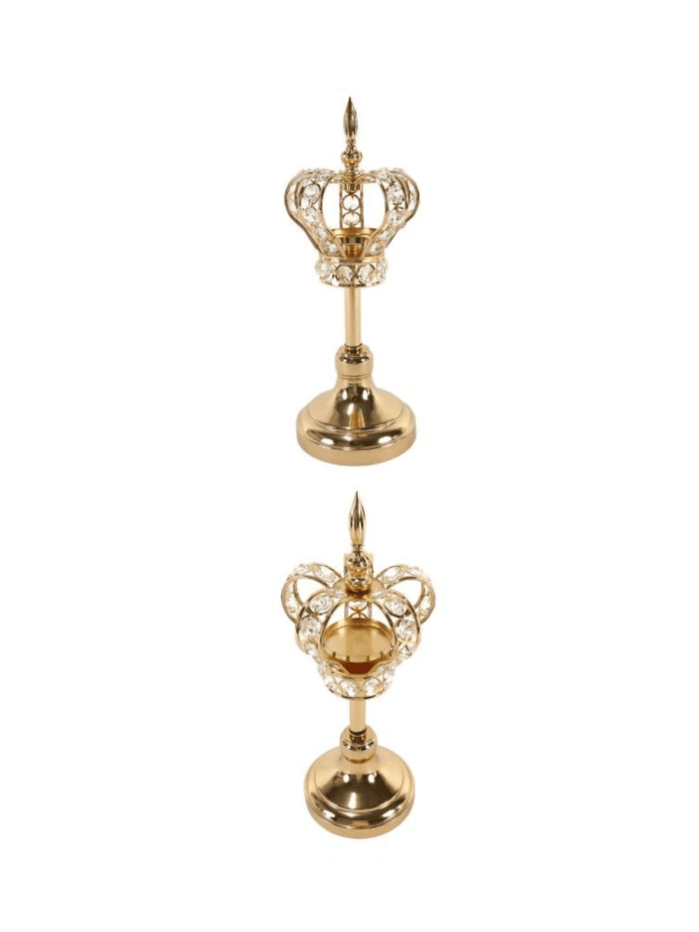 Castiçal em metal com cristal ouro elegante para decoração de interiores Eurokasa
