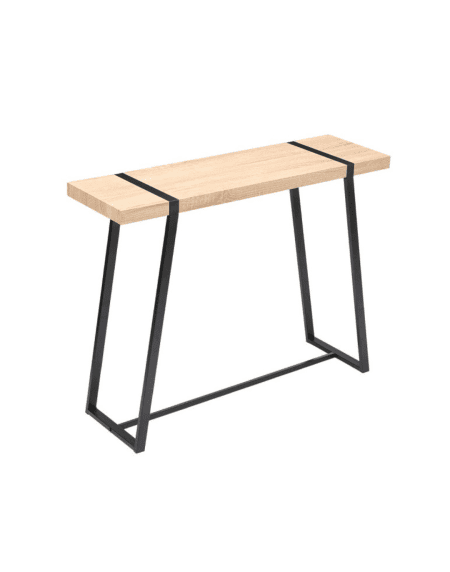 Consola em madeira e metal natural de estilo industrial para decoração de interiores Eurokasa