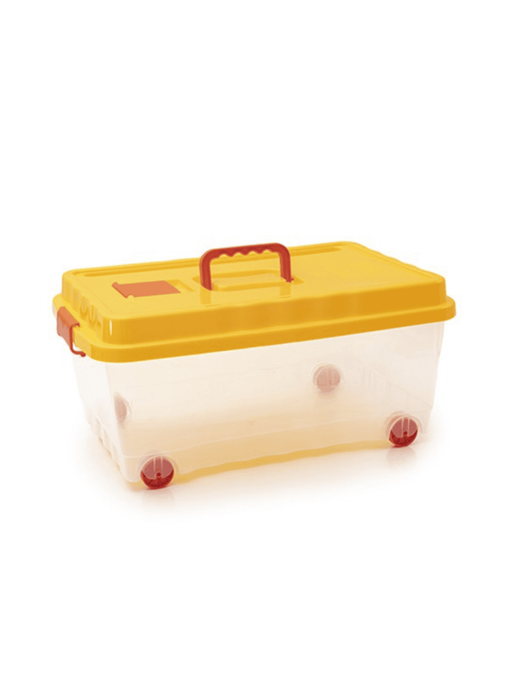 Caixa organizadora com rodas Big Box 40L transparente da Eurokasa