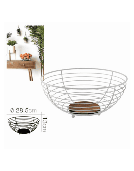 Fruteira em metal branco Minaia aramada da Eurokasa