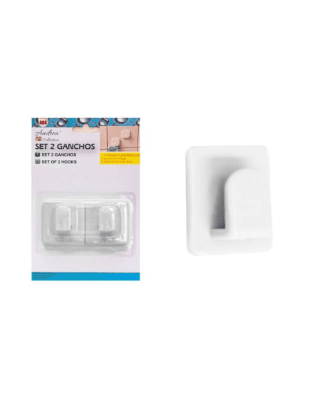 Conjunto de 2 ganchos adesivos em PVC 3kg da Eurokasa