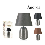 Candeeiro de mesa em cerâmica com abajur 37cm para quarto da Eurokasa