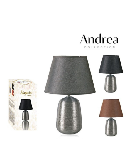 Candeeiro de mesa em cerâmica com abajur 37cm para quarto da Eurokasa