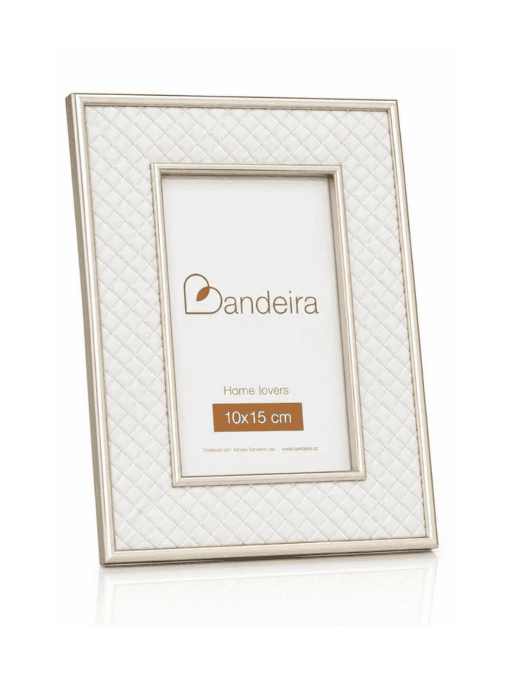 Moldura de madeira para foto creme com acabamento acolchoado Eurokasa