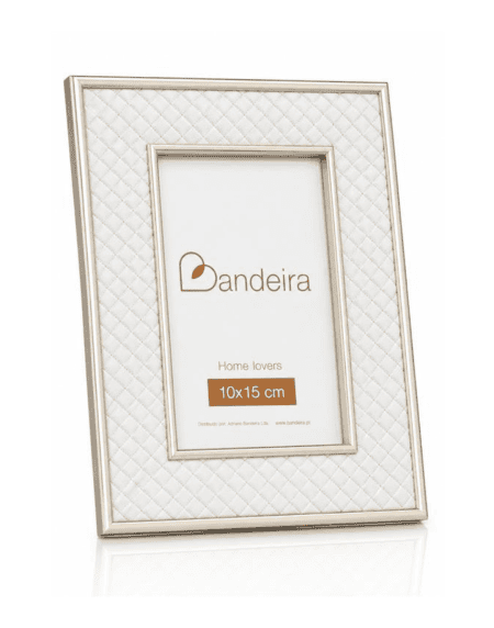 Moldura de madeira para foto creme com acabamento acolchoado Eurokasa